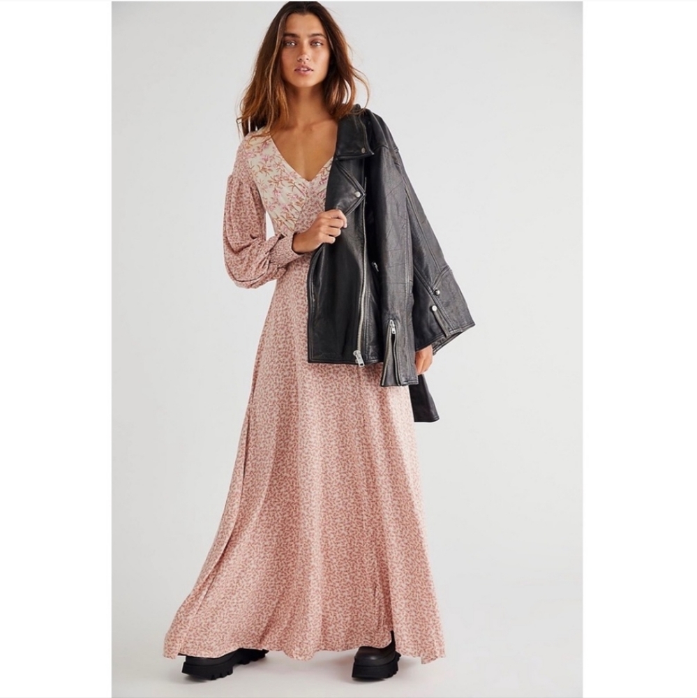 Free People Love Story Maxi dress floral boho Coachella festival Women XS